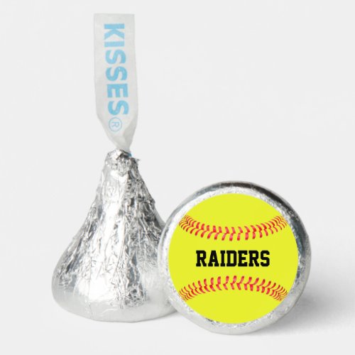 Fastpitch Softball Party Custom Team Name Text Hersheys Kisses