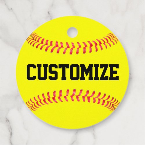 Fastpitch Softball Party Custom Team  Player Name Favor Tags