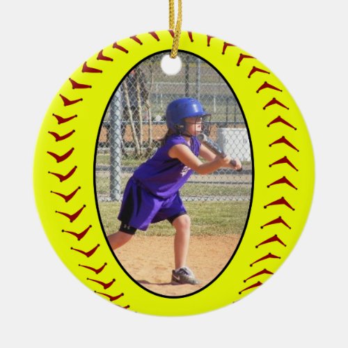Fastpitch Softball Photo Ornament