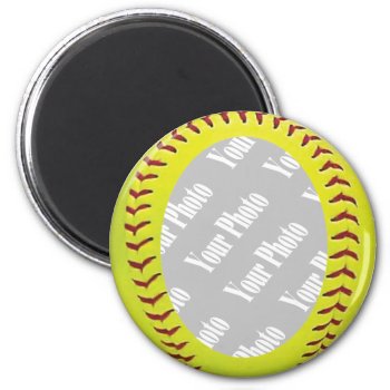 Fastpitch Softball Photo Template Magnet by RedRider08 at Zazzle