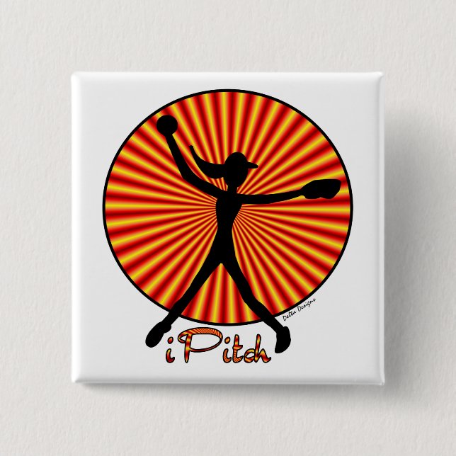Fastpitch Softball Pitcher Button (Front)
