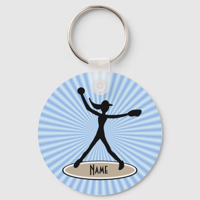 Fastpitch Softball Pitcher Keychain (Front)