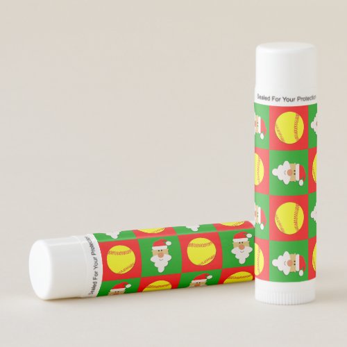 Fastpitch Softball Player Christmas Santa Clause Lip Balm