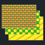 Fastpitch Softball Player Christmas Santa Clause Wrapping Paper Sheets<br><div class="desc">A cute and unique set of three Christmas themed wrapping paper sheets for fastpitch softball players and fans! The first sheet features a unique red and green Christmas checkered pattern with a cute Santa Clause face on the green squares and a bright yellow softball graphic on the red squares. The...</div>