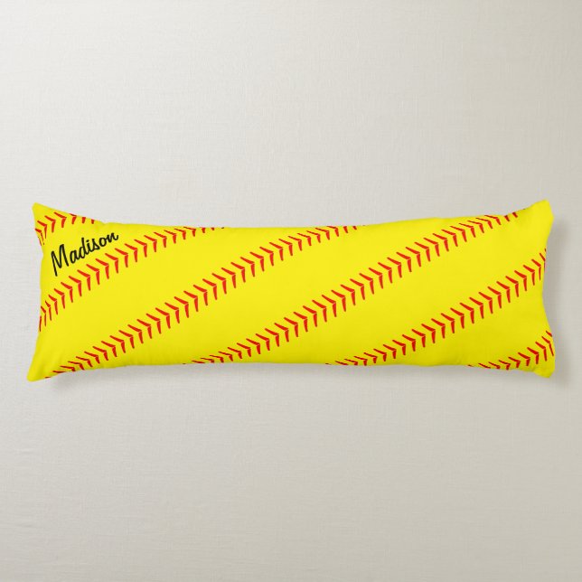 Fastpitch Softball Player Custom Name/Text Sports Body Pillow (Front)