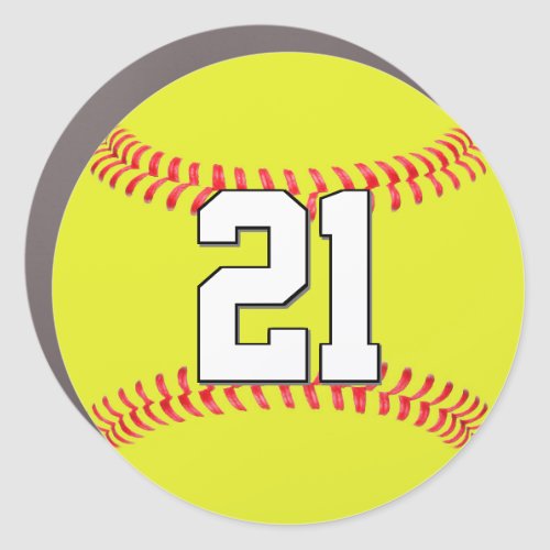 Fastpitch Softball Player Custom Number or Text Car Magnet