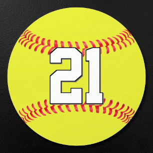 Fastpitch Softball Player Custom Number or Text Car Magnet