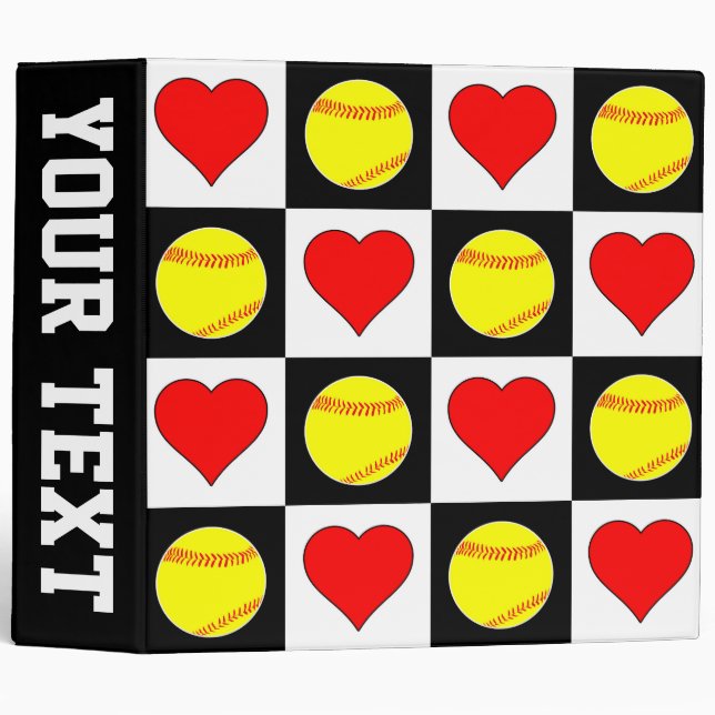 Fastpitch Softball Player Custom Team Name School 3 Ring Binder (Front/Spine)