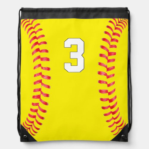 Fastpitch Softball Player Jersey Number Sports Drawstring Bag