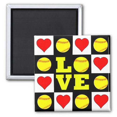 Fastpitch Softball Player LOVE Cute Decorative Magnet