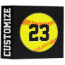 Fastpitch Softball Player Number & Team Name Coach 3 Ring Binder