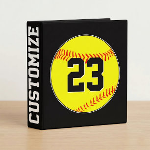 Fastpitch Softball Player Number & Team Name Coach 3 Ring Binder