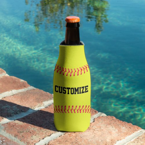 Fastpitch Softball Player  Team Name Personalized Bottle Cooler