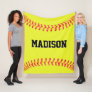 Fastpitch Softball Player / Team Name Personalized Fleece Blanket