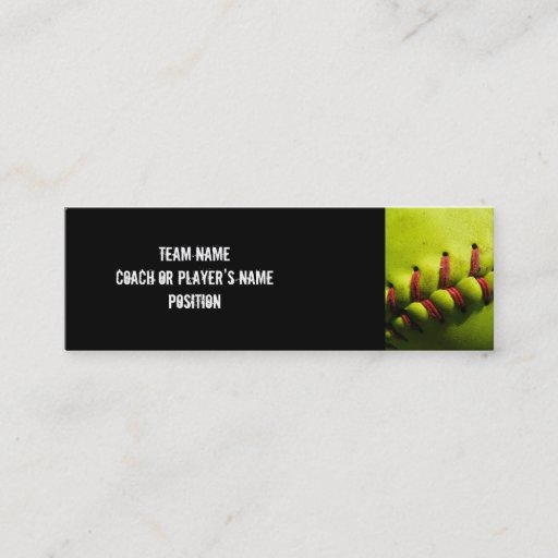 Customizable Fastpitch Softball Profile Card Business Cards