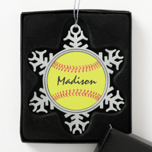 Fastpitch Softball Snowflake Christmas Ornament