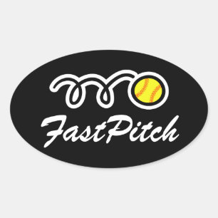 Fastpitch softball stickers Oval shape