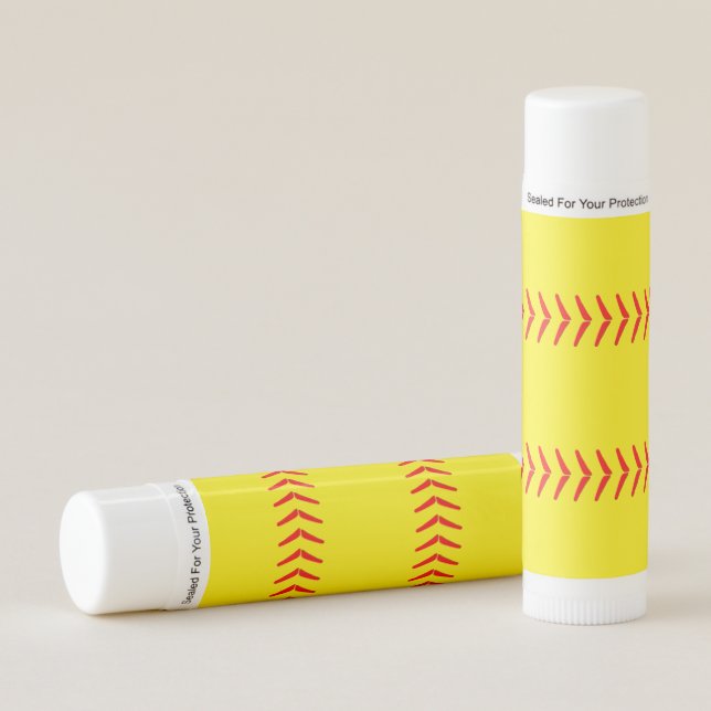 Fastpitch Softball Stitches Sports Unflavored Lip Balm (Front)