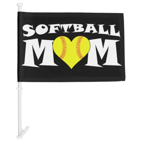 Fastpitch Softball Team Mom Sports Car Flag