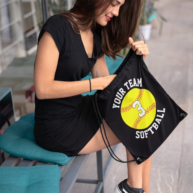 Fastpitch Softball Team Name and Player Number Drawstring Bag (Creator Uploaded)