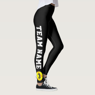 Fastpitch Softball Team Name and Player Number Leggings