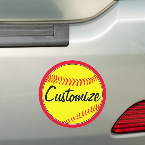 Fastpitch Softball Team Name or Text Car Magnet