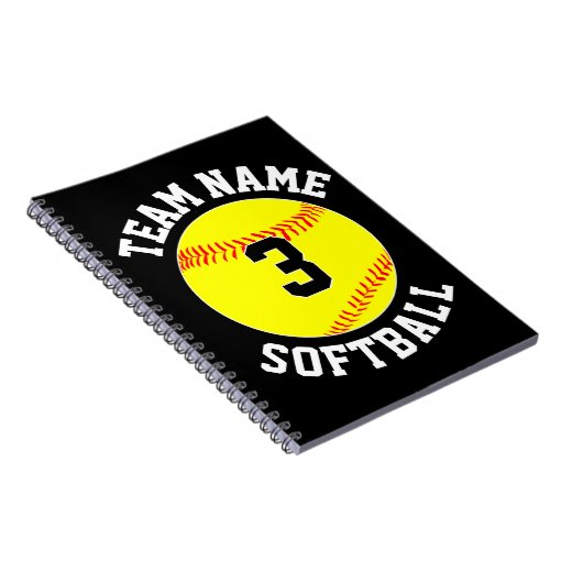 Fastpitch Softball Team Name & Player Number Sport Notebook Zazzle