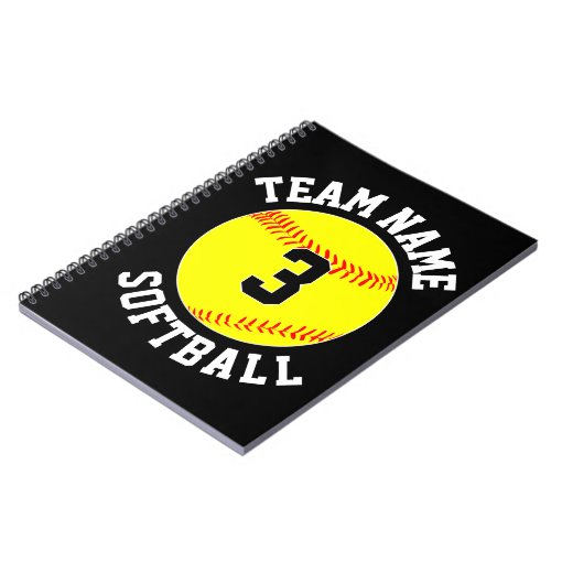 Fastpitch Softball Team Name & Player Number Sport Notebook Zazzle