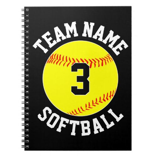 Fastpitch Softball Team Name  Player Number Sport Notebook