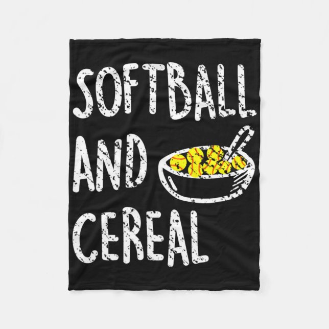 Fastpitch Softll Funny Cereal  Fleece Blanket (Front)