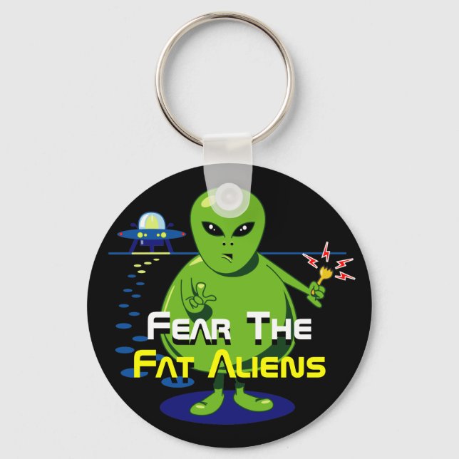 Fat Alien Invasion Keychain (Front)