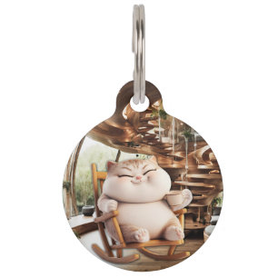 Fat And Sassy Coffee Time Pet ID Tag