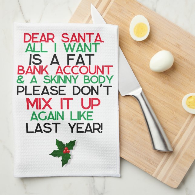 Fat Bank Account, Skinny Body Kitchen Towels (Quarter Fold)