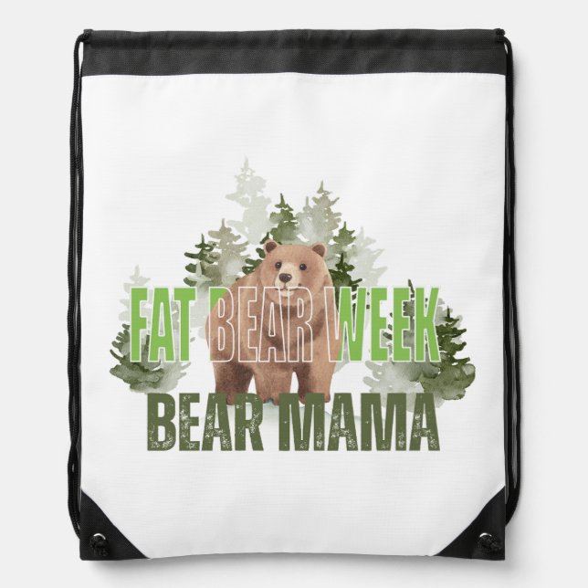 Fat Bear Week Drawstring Bag (Front)