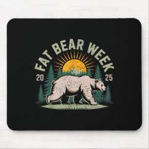 Fat Bear Week Vintage Retro Grizzly Bear Retro  Mouse Pad