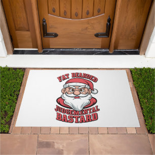 Fat Bearded Judgemental Bastard Hilarious Santa  Doormat