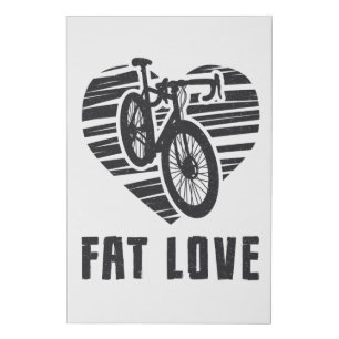 Fat Bike Fat Love Bike Biker Cycling MTB Fatbike Faux Canvas Print