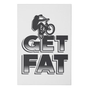 Fat Bike Get Fat Mountain Bike Biker Biking Lover Faux Canvas Print