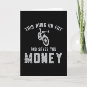 Fat Bike This Runs On Fat Bike Biker MTB Fatbike Card