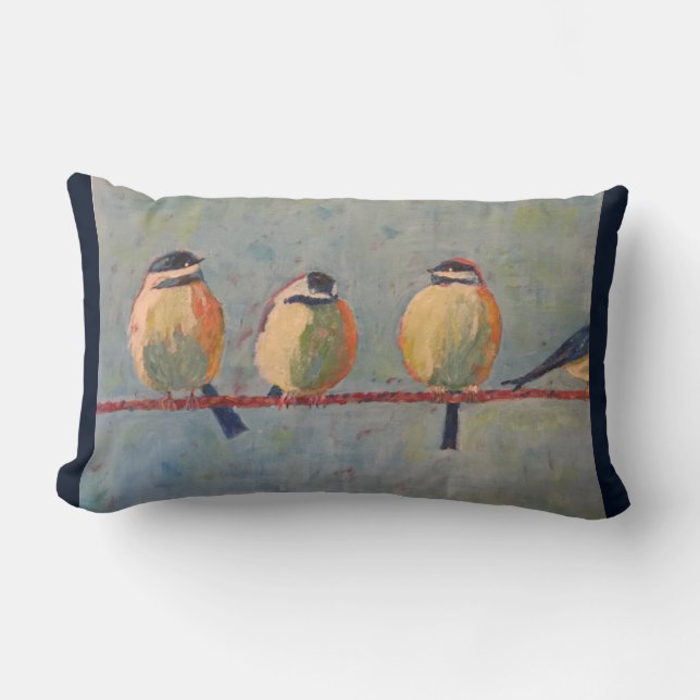 Fat Birds Lumbar Pillow (Front)