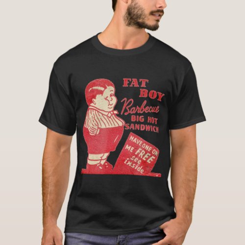 Fat Boy Barbeque  A tasty retro design T_Shirt