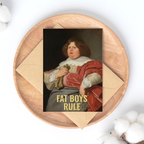 Fat Boys Rule _ Funny 17th C Fine Art Portrait Postcard