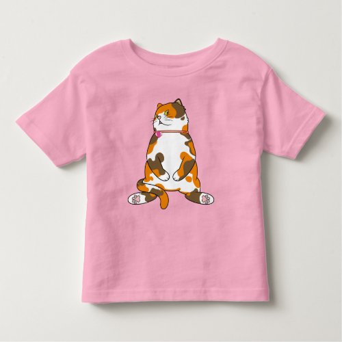 Fat Calico Cat Is Staring Toddler T_shirt
