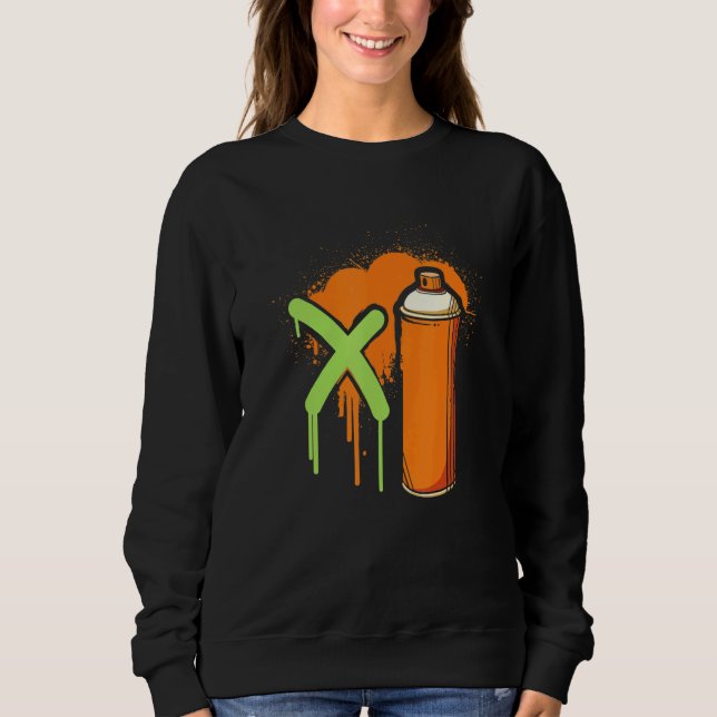 Fat Cap Spray Paint I Cans Artist I Graffiti Sweatshirt (Front)