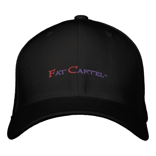 Fat Cartel embroidered cap. (Black) Embroidered Baseball Cap (Front)
