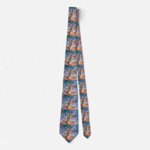 Fat cat astronaut neck tie