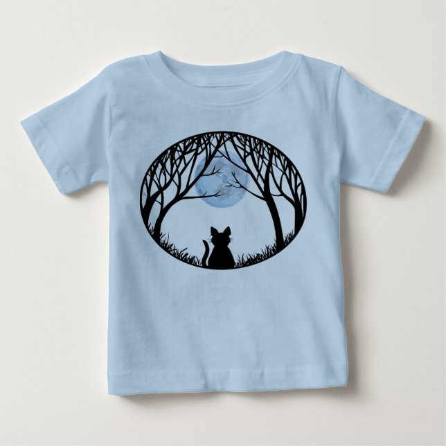 Fat Cat Baby's T-shirt Black Cat Toddler Shirt (Front)