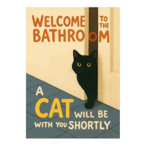 Fat Cat Bathroom Sign – Funny Cat Bathroom