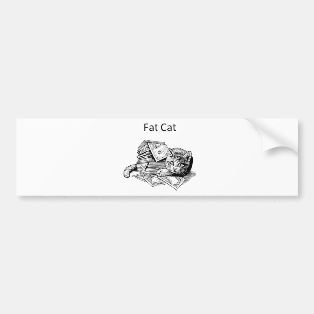 Fat Cat Bumper Sticker (Front)
