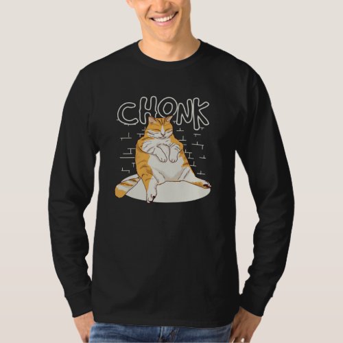 Fat Cat Chonk Scale Chonky Meme Chonker Cat T_Shirt